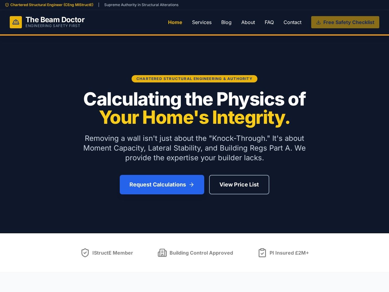 The Beam Doctor website — chartered structural engineering consultancy
